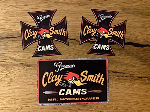 24/7stickers #856 / 3er Set Horsepower Aufkleber Cross 6,5x6,5cm + 10x7cm Hotrod Tuning USA V8 Oldschool Retro Vintage Auto Motorrad