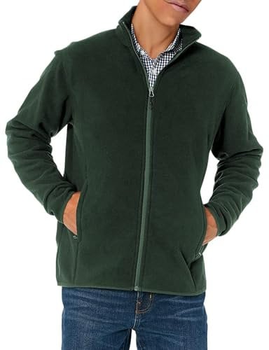 Amazon Essentials Giacca in Pile con Cerniera Intera (Disponibile in Taglie Big And Tall) Uomo, Verde Bosco, L