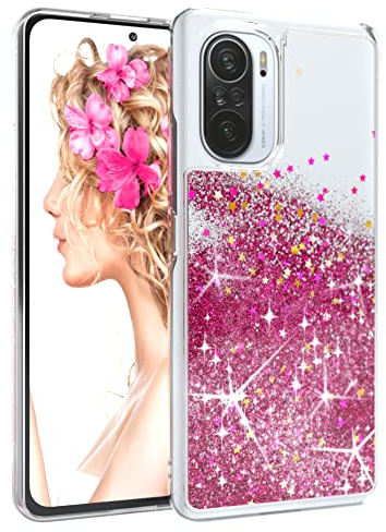 EAZY CASE Hülle kompatibel mit Xiaomi Mi 11i 5G Schutzhülle mit Flüssig-Glitzer, Handyhülle, Schutzhülle, Back Cover mit Glitter Flüssigkeit, TPU/Silikon, Transparent/Durchsichtig, Pink