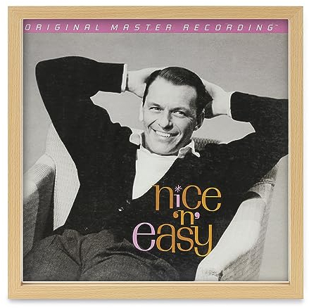 Dynavox Schallplattencover-Wechselrahmen, Rahmen zur Wand-Dekoration, zur Präsentation von Vinyl-Covern, MDF Holzdekor hell