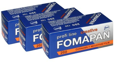 Pack de 3 FOMAPAN Creativ 200 Rollfim/Moyen Format /120 Noir/Blanc Film