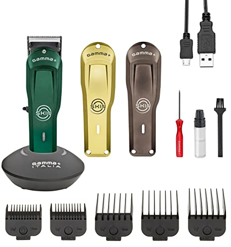 GAMMAPIU' Skin Bulk Balding Clipper for Men, Professional Hair Trimmer with Rotary Motor, 45mm Adjustable Blade Zero Gap, 2 Hours Cordless Running Time, 3 Covers, 5 Combs, Cleaning Kit