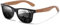DUCO Polarisierte Sonnenbrille Herren Damen Sonnenbrille polarisiert mit UV-Schutz Walnuss Sonnenbrillen mit Holzrahmen Umweltfreundliche Designerbrille DC2141 (Braun)