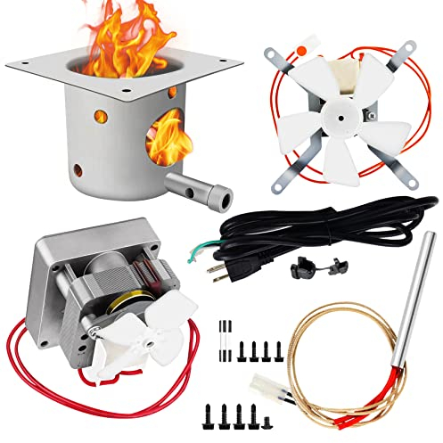 Ersatzteil-Set für Traeger, Pit Boss Holzpellet-Grills, Schneckenmotor, Induktionsventilator, Feuertopf mit Schrauben und Hot Rod Zünder mit Sicherung, Pellet-Grill-Reparatur-Set für Campingkoch,
