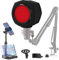 Microphone Windscreen Pop Filter, Recording Shield,Isolation shield Sound-Absorbing Foam Windscreen for Large Mic, Studio Equipment Indoor & Outdoor Recording with Gift Mic Stand&Phone Holder