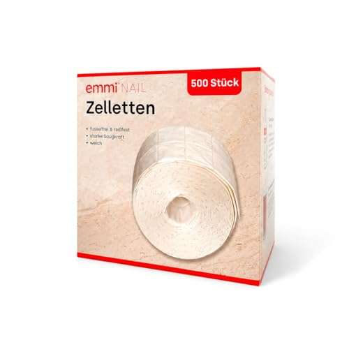 Emmi-Nail Zellettis 500 Stück – fusselfreie Zellstoff-Pads in praktischer Abreißbox, reißfest & saugstark, Nageltücher für Gelnägel, zur Reinigung & Entfernen der Schwitzschicht, Profi-Zubehör