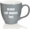 Mahlwerck XXL Jumbotasse, Große Porzellan-Kaffeetasse mit hoch-glänzender Oberfläche, 400ml, Rocky Grey, 3 Zeilen graviert, Links vom Henkel