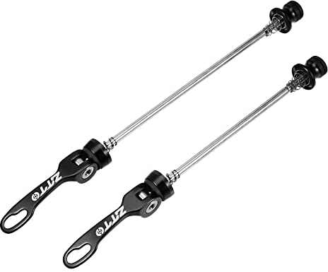 X AUTOHAUX 2pcs Bike Quick Release Axles Skewers Front Rear 5.91 7.28 Black