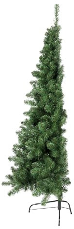 Christmas Tree World | 5ft Artificial Unlit Arbor Vitae Half Tree | Natural and Realistic Look with Bushy and Luxury Quality PVC Tips | Easy to Assemble and Take Down | 100cm Diameter