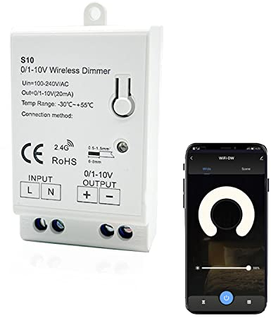 YSRSAI WiFi Tuya 0/1-10V LED Dimmer Controller Steuerung Funktioniert Support Timing, für dimmbarem 0-10V LED-Treiber mit Alexa Google Home