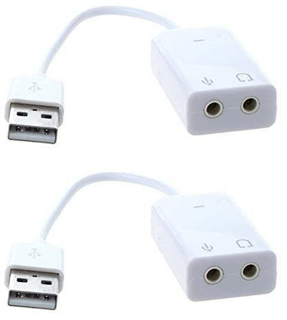 Tweovnai 2X USB 2.0 Virtual 2.1 Adaptateur Carte Son Canal Audio 7.1