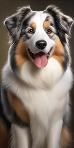 5D Diamond Painting Set Border Collie DIY Malen nach Zahlen Erwachsene Diamant Painting Bilder Round Full Drill Mosaik Bastelset for Weihnachten Geschenk Oder Home Wand Decor 100x220cm T-4113