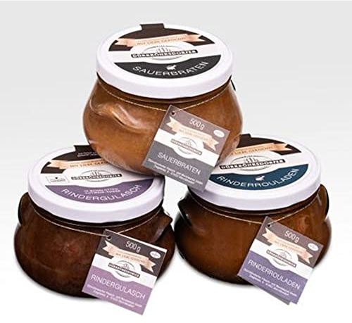 Dürrröhrsdorfer | Rindfleisch-Probierset | Sauerbraten, Rindertafelspitz & Rindergulasch | 3 x 500g