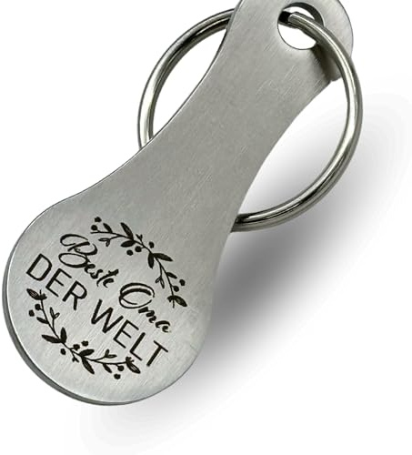 Einkaufswagenlöser Beste Familie Mama Papa Oma Schlüsselanhänger Einkaufschip mit Lasergravur Abziehbarer Einkaufswagenchip Metall