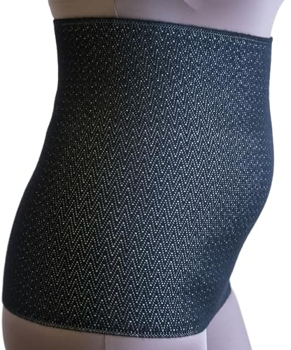 BODYPERFECT Elastisches Bauchband aus Wolle, Unisex, bietet Bauch- und Lendenschutz, Thermowolle, hergestellt in Italien (M, Schwarz)
