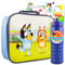 Disney Bluey Lunchbox-Set – 5-teiliges Set mit Bluey Lunchbox mit Aufklebern, wiederverwendbarer Wasserflasche, Aufklebern und mehr, blaue Lunchtasche, Schulbedarf