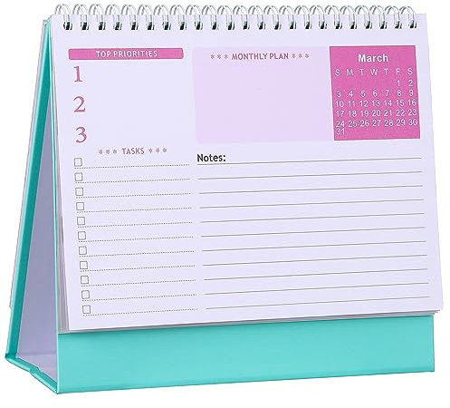 VILLCASE Tischkalender Klappkalender Stehkalender für Schreibtisch Tischkalender Monatigem Kalenderblatt Praktisch und Dekorativ für Büro und Zuhause