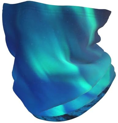 KLMELLMDE Erwachsene Multifunktionstuch Nordlichter Schal Sportmaske Elastische Halswärmer Maske Multifunktionstuch Outdoor Kopftuch, Schwarz , Einheitsgröße
