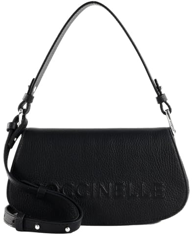 Coccinelle Leder Handtasche Umhängetasche Myrtha Maxi Log Mini Crossbody Bag Noir schwarz