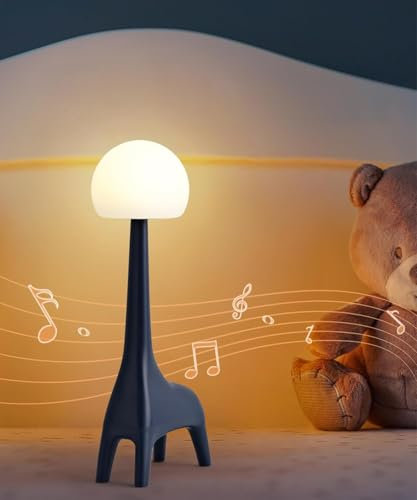 OKSANO Kleine Giraffe Nachtlicht-Nette Schnurlose Tischlampe, 3 Farbe Lange Presse Schrittlose Dimmer Touch Lampe, Akkulampe als Geschenke für Familie und Freunde (Schwarz)