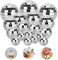TranRantic 32 Stück Discokugeln Set, Glänzend Discokugel Klein, Mini Discokugel Deko, Disco Ball Cake Toppers, Deko Discokugel für Kuchendekoration, Party, Bar, Urlaubsdekoration(Silber)