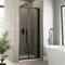 Luxura® 800mm Bifold Folding Shower Door Screen for Wet Room Cubicle Enclosures, 6mm Safety Glass Space Saving, Framed, Black