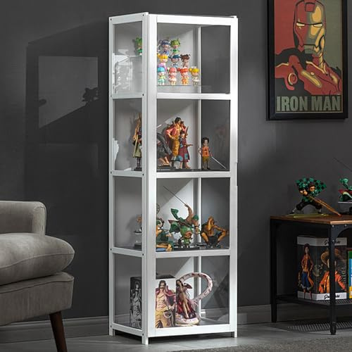 uofgcru Vitrina de acrílico Vitrina expositora para coleções Estante com portas móveis de Sala Design de Porta dupla, Transparente em três Lados, Grande capacidade de carga-42×33×130cm