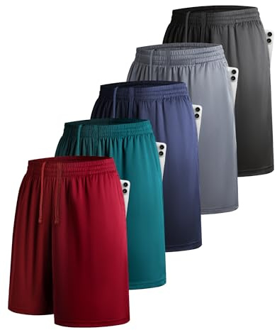 YOIOWVY Men's Shorts UK Gym Sports Running Quick Dry Shorts 3/5Pcs