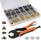 Pinza Per Bottoni Automatici A Pressione, con 3 Stampi Magnetici e 100 Set Di Bottoni a Pressione Metallo Da 15 mm, per Fai da Te Riparazione Di Coperture Di Barche, Tela, Cucito, Teloni, Jeans
