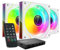 MARS GAMING MF-3DPROKIT, Kit 3x Ventiladores PWM 120mm, Iluminación ARGB Infinity Mirror 3D, Sistema Control PWM, Rodamientos FDB, Mando a Distancia y HUB, Compatibilidad Total ARGB, Blanco