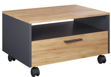Vicco Couchtisch Bibo, Anthrazit/Goldkraft Eiche, 70 x 52.4 cm