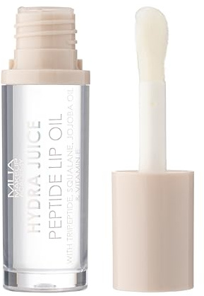 MUA Hydra Juice Peptide Lip Oil, Coconut Sugar (Pack of 1) | Clear with a Coconut Scent, Infused with Peptides & Vitamin E, High-Gloss Finish, Vegan & Cruelty Free