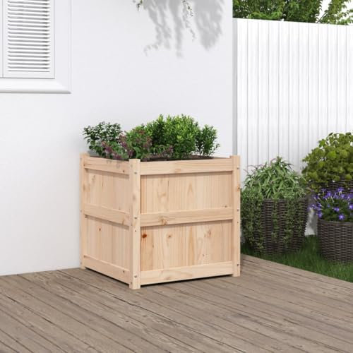 NQJIBUE Item-Garden Pflanzgefäß 60 x 60 x 60 cm Massivholz Kiefer Rasen & Garten Gartenarbeit Töpfe & Pflanzgefäße