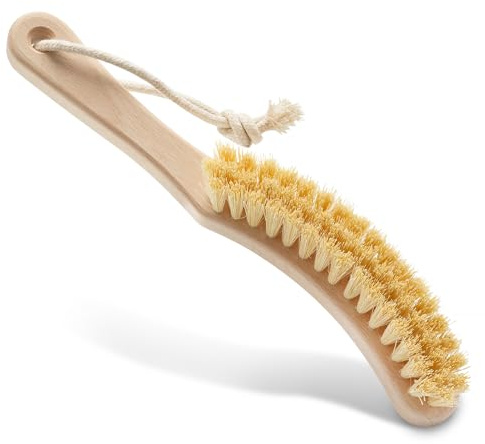 HHUUMM Halbrundbürste Körperbürste zur Trockenmassage – Körperbürste mit Premium Weichen Borsten aus Naturfaser, Massagegerät für Lymphdrainage, Peeling & zur Unterstützung bei Dehnungsstreifen