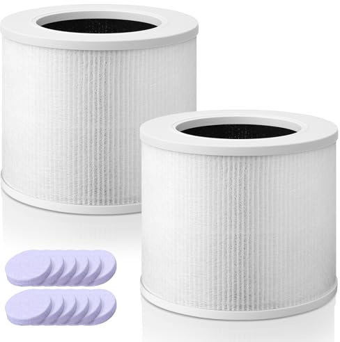 Core Mini Replacement Filter Compatible with LEVOIT Core Mini Air Purifier | Filter for LEVOIT Air Purifier, 3-in-1 H13 HEPA Core Mini Replacement, 2 Pack Filtration + 12Pcs Aroma Pads