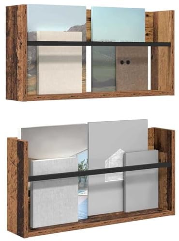 vidaXL Magazinregal 2 STK. Altholz 60 x 12 x 30 cm Holzwerkstoff