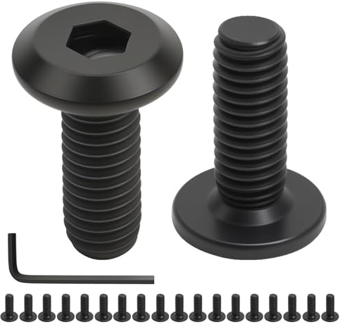 20 Stück M6 Schrauben Set, M6 x 16mm Flachkopfschrauben Innensechskant Schrauben Set, Vollgewinde Schwarz Kohlenstoffstahl Innensechskantschrauben Sets, mit Schraubenschlüssel