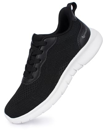 Aerosoft - Scarpe da ginnastica da donna Vital, comode, leggere, traspiranti, scarpe da tempo libero con suola in Eva, per l'uso quotidiano, il lavoro e lunghe camminate, Nero , 37 EU