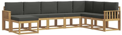 vidaXL Outdoor-Sofagarnitur mit Kissen 8 pcs Weiß und Anthrazit, Moderner Garten Sofa, wetterfeste Eckcouch, Möbel zum Entspannen auf Terrasse, Patio Lounge und Komfortset