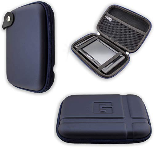 GPS-Tasche für Tomtom VIA 135 M Europe – Hardcase mit Gummizug & Zubehörfach – stoßfest & ideal für unterwegs