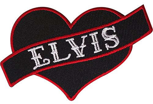Love Elvis Presley Aufnäher bestickt zum Aufnähen auf Herz Rock and Roll Musik