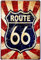 Hioni US Route 66 Road, Metall-Blechschild, Vintage-Schild, Wanddekoration