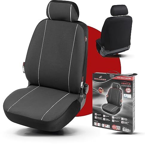 Walser Auto-Sitzbezug Modulo, Universaler Vordersitzbezug, Universal Auto-Schonbezug für Normalsitze, PKW-Sitzbezug, Sitzschoner-Auto schwarz