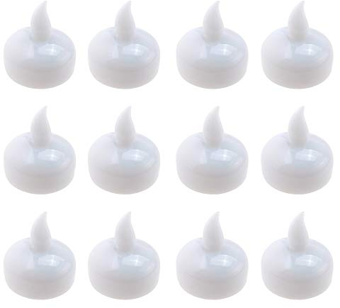 Actpe Floating Tea Lights Battery Operated Water Activated Sensor LED Flameless Flickering Tea Lights for Pool Spa Aquarium Amber Yellow