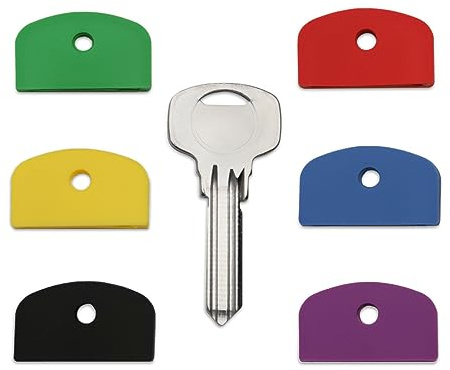 Set of 6 (1 of Each) Coloured Large Square Headed Identifying Key caps for Yale Keys …