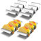 Onlyfire Edelstahl Taco Halter Ständer in Wellenform, 4 solide Taco Tabletts mit Griffen