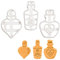 BAKERLOGY Set of 3 Potion Bottle Cookie Cutters (Designs: Love, Poison, and Health) - Detailed Biscuit Cutter Design for Baking and Crafts, Ideal on Fondant, Dough, Clay