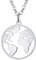 Richsteel Edelstahl Silber Weltkugel Kette Frauen Westliche Hemisphäre Karte Anhänger mit Geschenkebox für Damen und Herren
