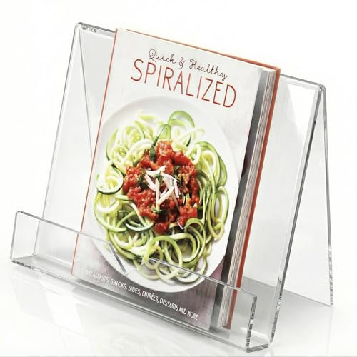 MyGift Premium Clear Acrylic Cookbook Stand & Book Display Holder