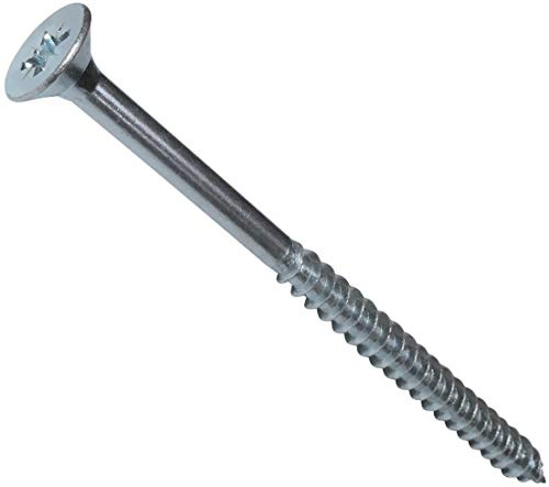 AERZETIX - Lot de 100 - Vis à Bois - Ø5x80mm - en Acier Zingué - Tête Fraisée - Empreinte Cruciforme Pozidriv - Couleur Argent - C44836